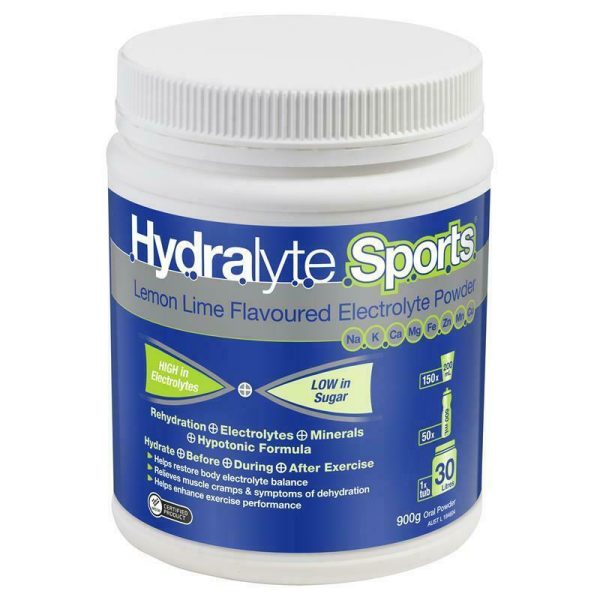 Hydralyte Sports Lemon Lime Drink Powder Tub 900g
