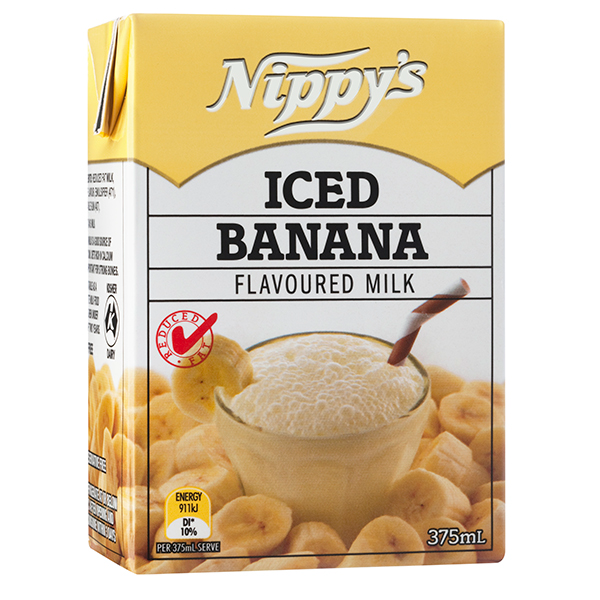Nippys Iced Banana Flavoured Milk Carton 375ml X 12 Cartons