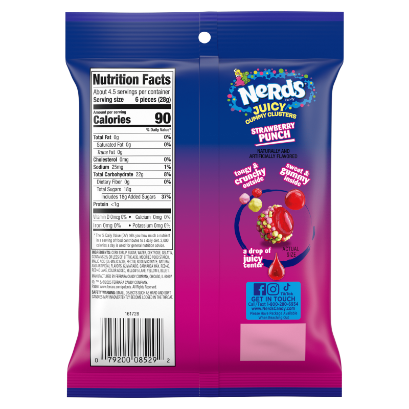 Nerds Juicy Gummy Clusters Strawberry Punch 128g