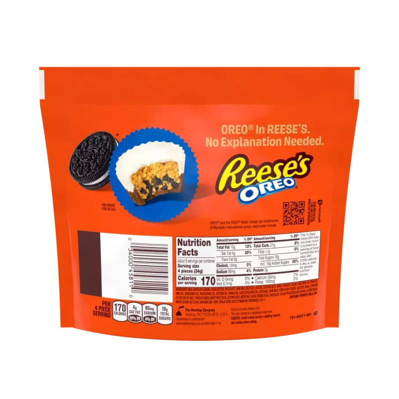 Reeses Oreo Milk Chocolate Miniatures Peanut Butter Cups Family Pack 255g