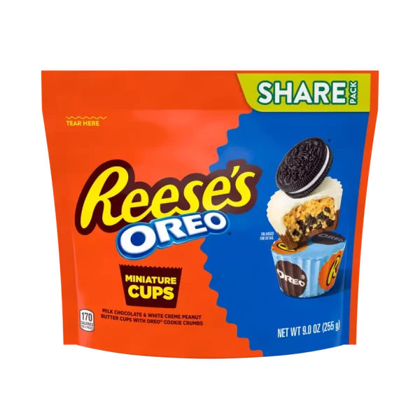 Reeses Oreo Milk Chocolate Miniatures Peanut Butter Cups Family Pack 255g