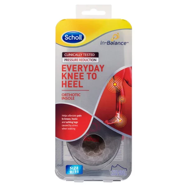 Scholl In-Balance Everyday Knee To Heel Orthotic Insole Large Size 9 - 11