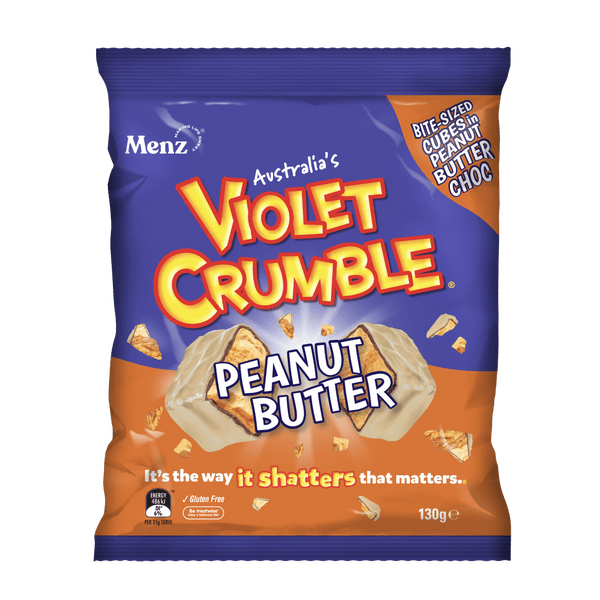 Violet Crumble Peanut Butter Bites Pack 130g