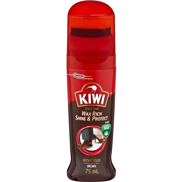 Kiwi Rich Shine Protect Wax Instant Shoe Polish Brown 75ml
