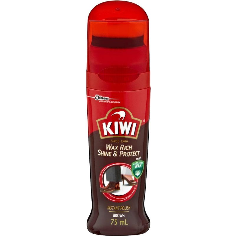 Kiwi Rich Shine Protect Wax Instant Shoe Polish Brown 75ml