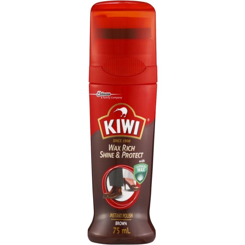 Kiwi Rich Shine Protect Wax Instant Shoe Polish Brown 75ml