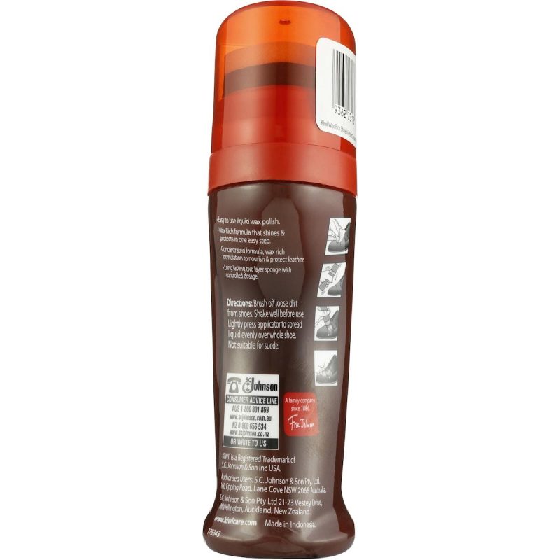 Kiwi Rich Shine Protect Wax Instant Shoe Polish Brown 75ml