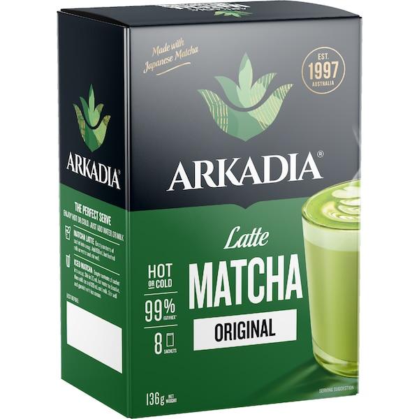 Arkadia Latte Matcha Sachets Original Drink Powder 8 Pack 136g