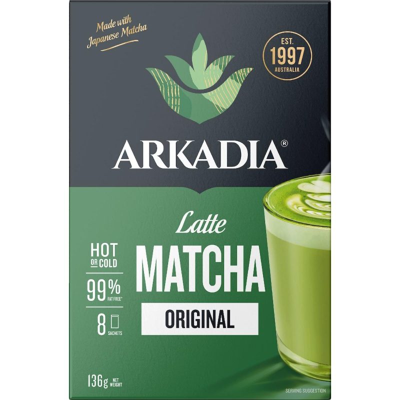 Arkadia Latte Matcha Sachets Original Drink Powder 8 Pack 136g