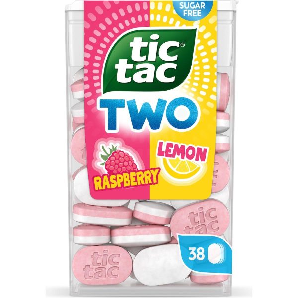 Tic Tac Two Raspberry Lemon Flavoured Mints 38g Pack X 6 Packs