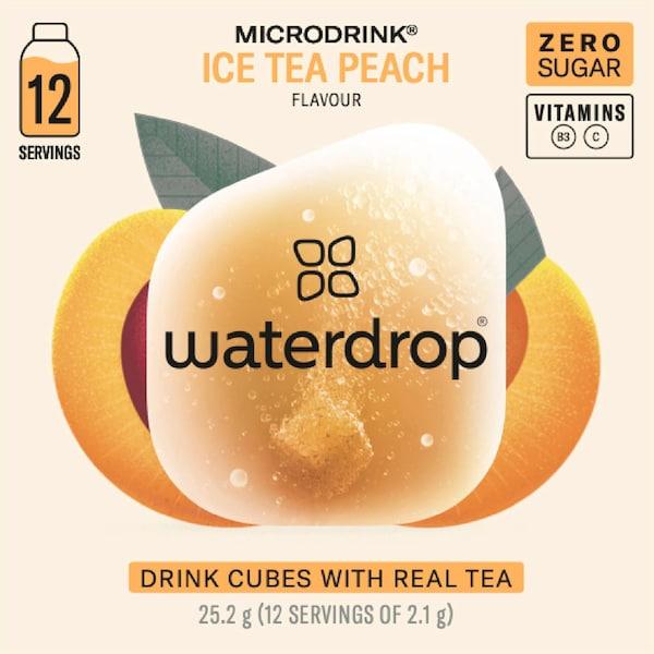 Waterdrop Vitamin Water Drink Cubes Ice Tea Peach Flavour 12 Pack