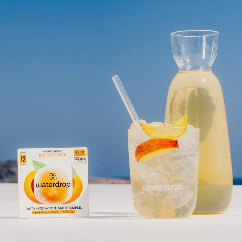 Waterdrop Vitamin Water Drink Cubes Ice Tea Peach Flavour 12 Pack