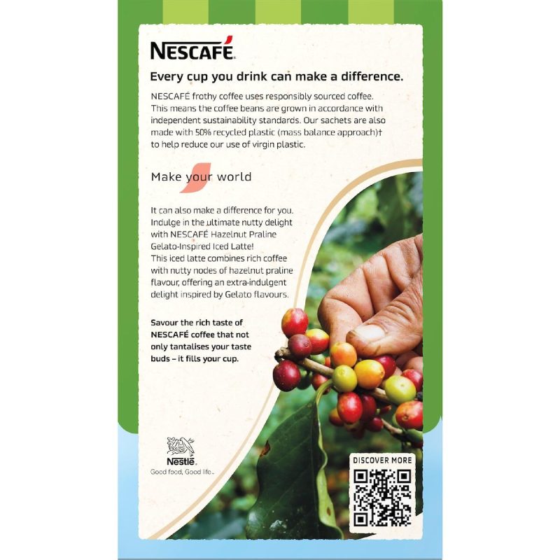 Nescafe Iced Latte Cappuccino Hazelnut Praline Sachets 8 Pack