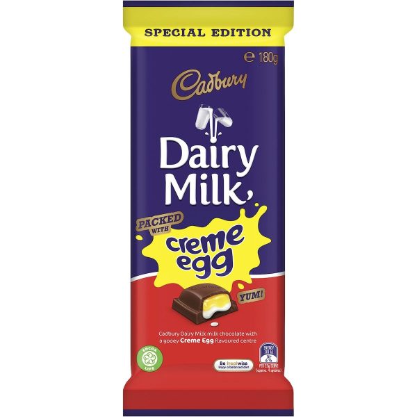 Cadbury Dairy Milk Creme Egg Chocolate Block 180g