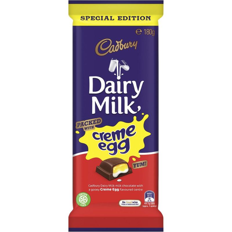 Cadbury Dairy Milk Creme Egg Chocolate Block 180g