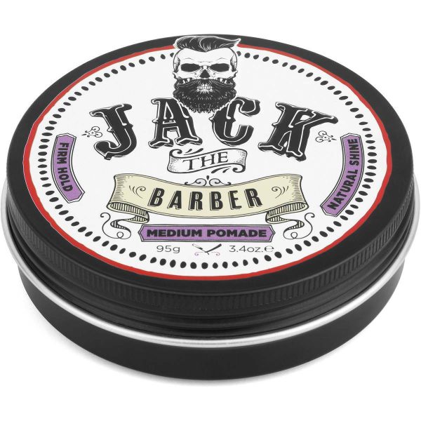 Jack The Barber Men Hair Styling Medium Pomade Firm Hold Natural Shine 95g