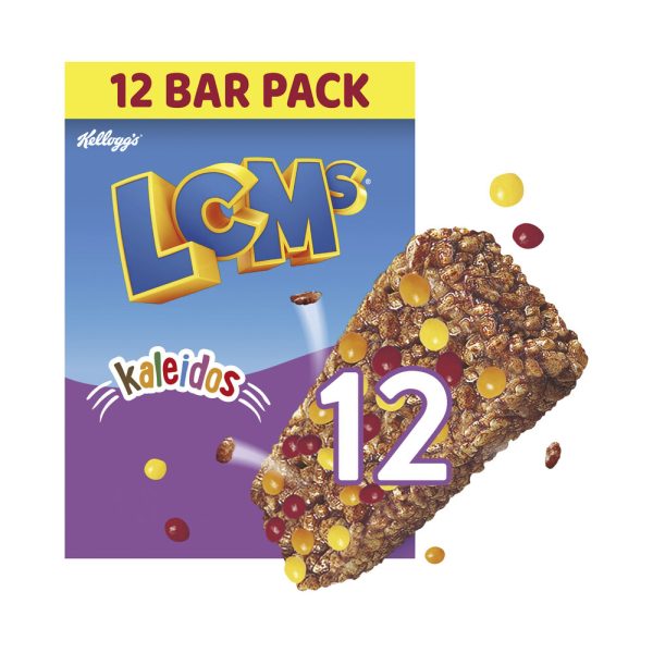 Kelloggs LCMs Chocolate Kaleidos Puffed Rice Snack Cereal Bars 12 Pack