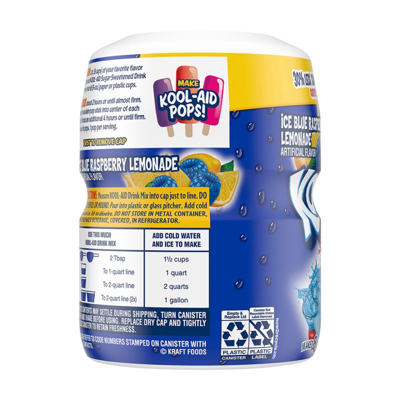 Kool Aid Instant Drink Mix Powder Blue Raspberry Lemonade Tub 567g