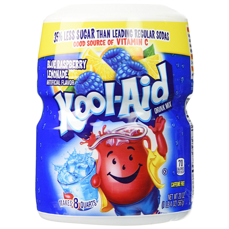 Kool Aid Instant Drink Mix Powder Blue Raspberry Lemonade Tub 567g