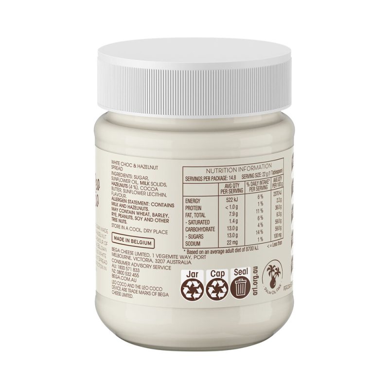Leo Coco Belgian White Chocolate and Hazelnut Spread 325g