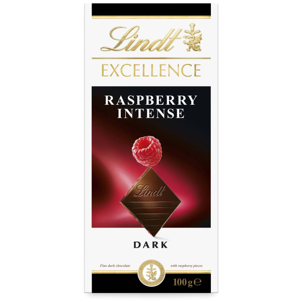 Lindt Excellence Raspberry Intense Dark Chocolate Block 100g