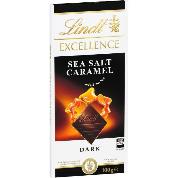 Lindt Excellence Milk Chocolate Seasalt & Caramel Dark 100g Chocolate Block