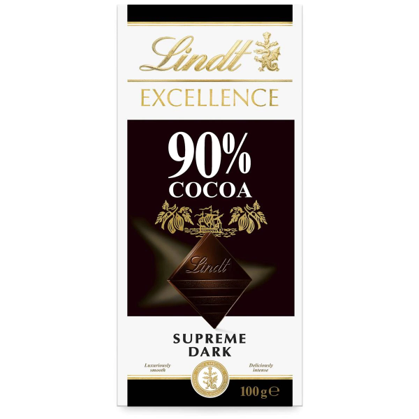 Lindt Excellence Supreme Dark Chocolate 90% Cocoa 100g Chocolate Block
