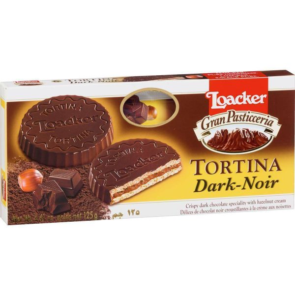 Loacker Wafers Dark Chocolate Tortina Biscuits 125g