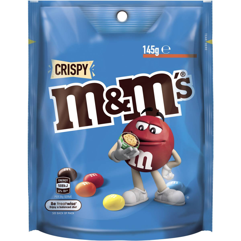 M&Ms Crispy Chocolate Buttons Candy Bag 145g