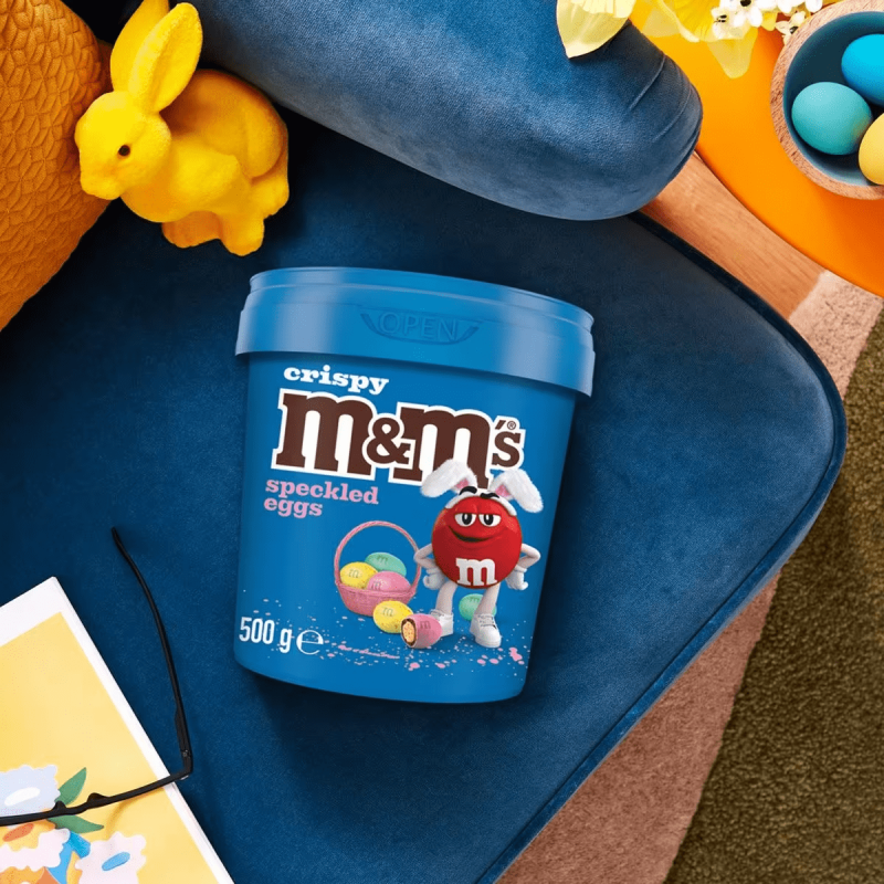 M&M's Crispy Chocolate Speckled Easter Egg Bucket 500g