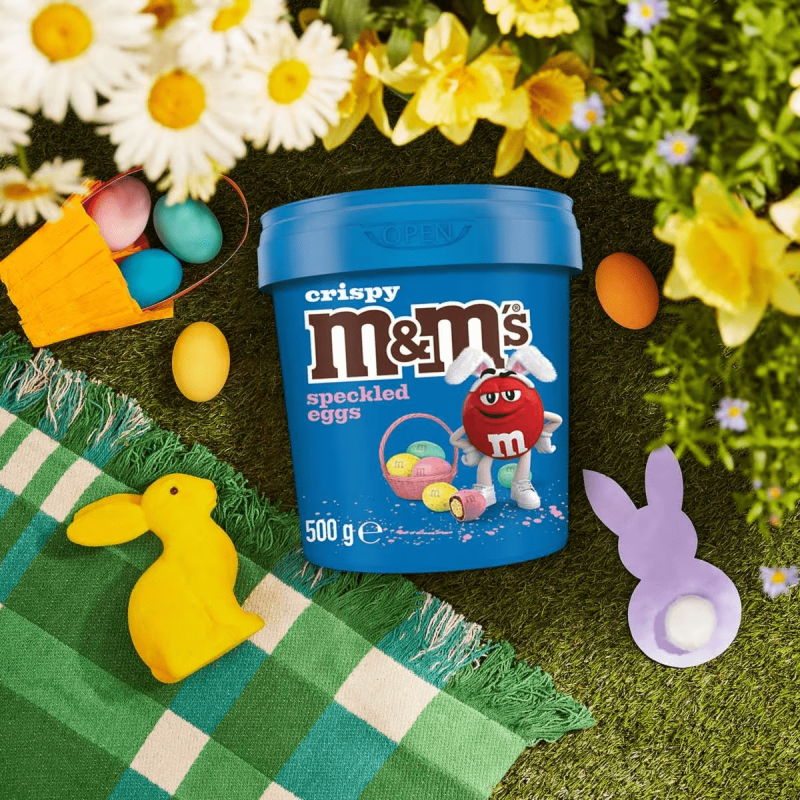 M&M's Crispy Chocolate Speckled Easter Egg Bucket 500g