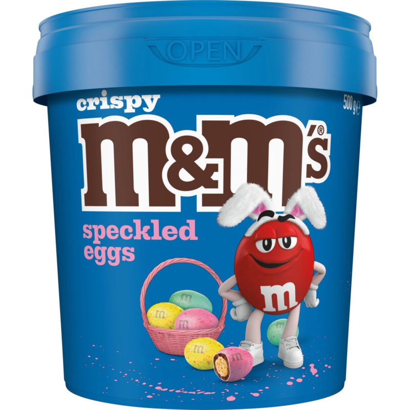 M&M's Crispy Chocolate Speckled Easter Egg Bucket 500g