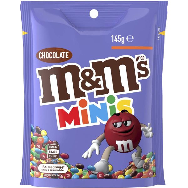 M&Ms Mini Chocolate Flavour Chocolate Buttons Candy Bag 145g