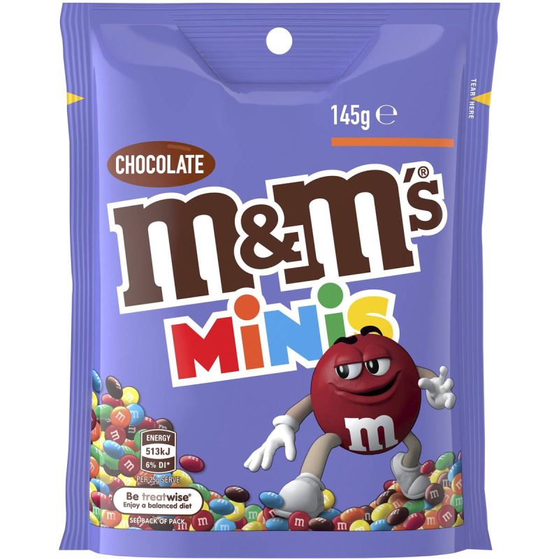 M&Ms Mini Chocolate Flavour Chocolate Buttons Candy Bag 145g