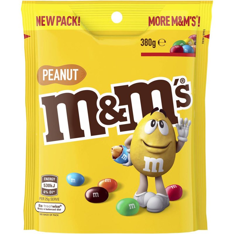 M&Ms Peanut Flavour Chocolate Buttons Candy Bag 380g
