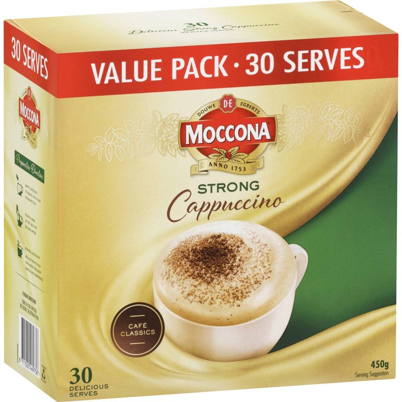 Moccona Strong Cappucinno Coffee Sachets 30 Pack