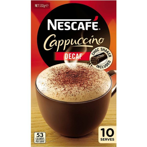 Nescafe Coffee Decaf Cappuccino Sachets 10 Pack