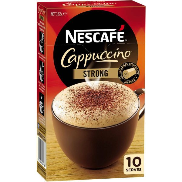 Nescafe Coffee Strong Cappuccino Sachets 10 Pack