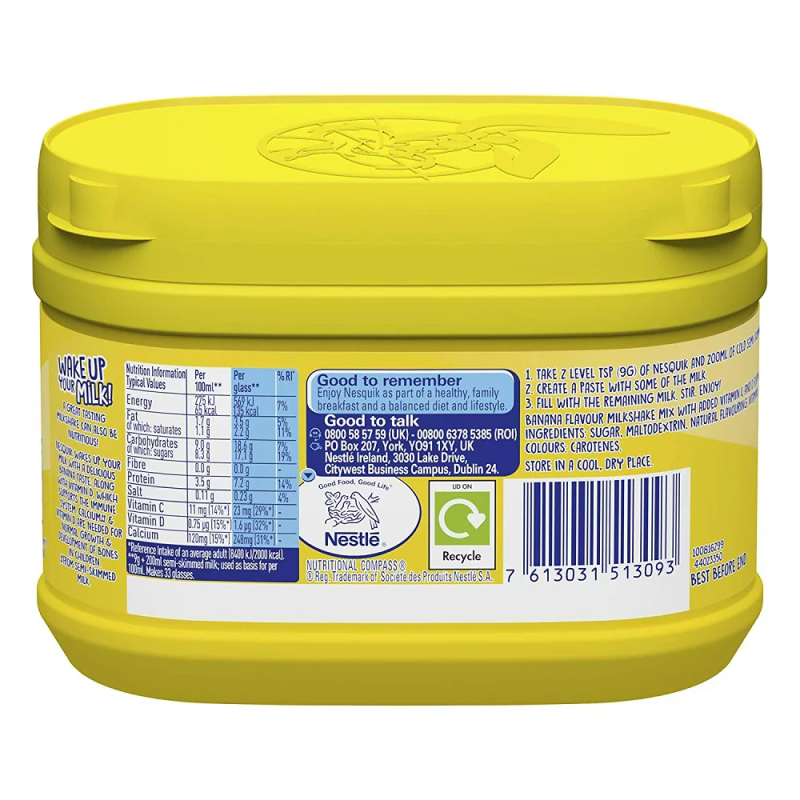 Nesquik Banana Milkshake Drink Powder Mix 300g