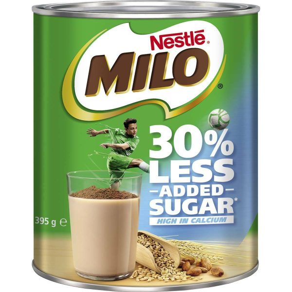 Nestle Milo Chocolate 30% Less Added Sugar 395g Tub