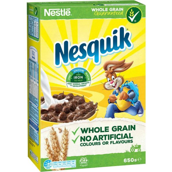 Nestle Nesquik Chocolate Wholegrain Breakfast Cereal 650g
