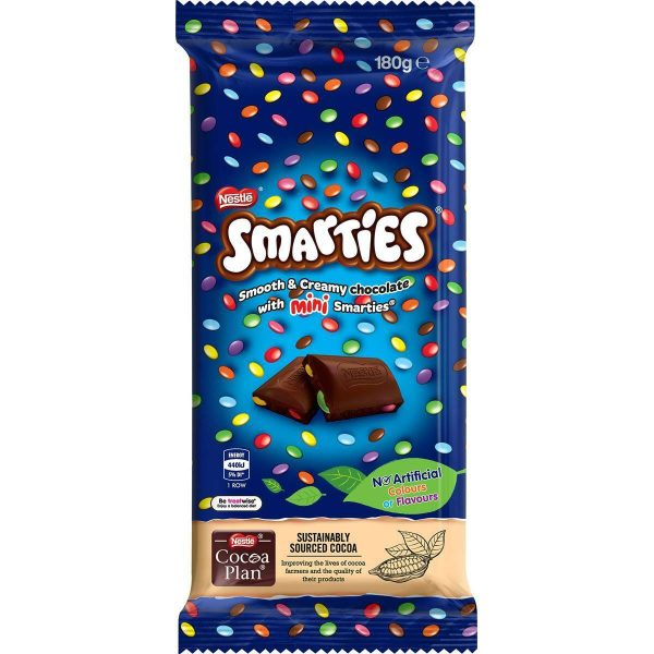 Nestle Smarties Milk Chocolate Block 180g
