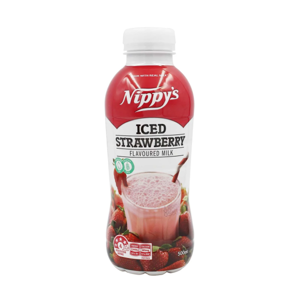 Nippys Iced Strawberry Flavoured Milk Bottle 500ml X 6 Bottles