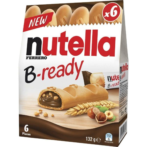 Nutella B-Ready Chocolate Filled Biscuit Wafers 6 Pack Pouch 132g