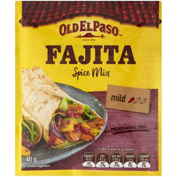 Old El Paso Original Spice Mix for Fajitas Mexican Seasoning 30g