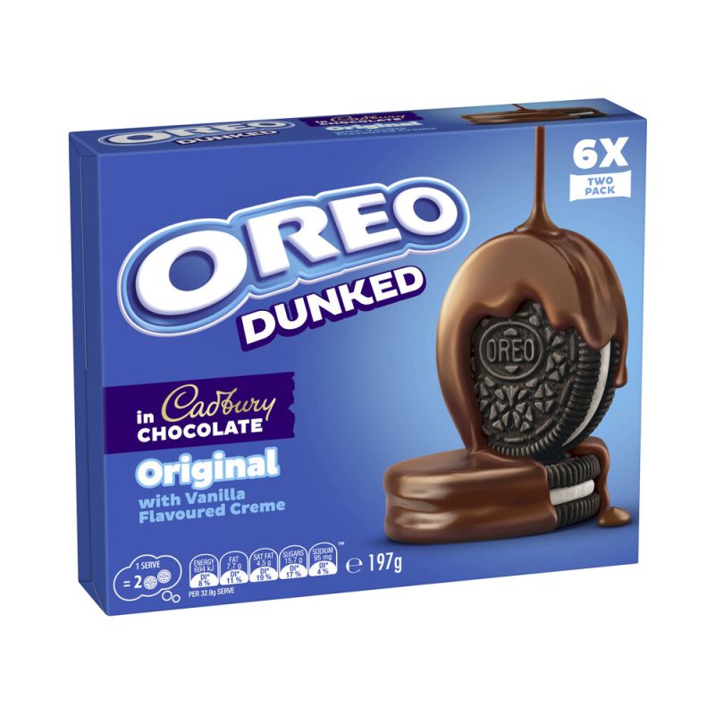 Oreo Cadbury Dunked Chocolate Coated Biscuits 197g