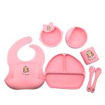 Lil Bubs Baby Feeding Bowls Bib Gift Box Set Pink