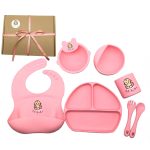 Lil Bubs Baby Feeding Bowls Bib Gift Box Set Pink