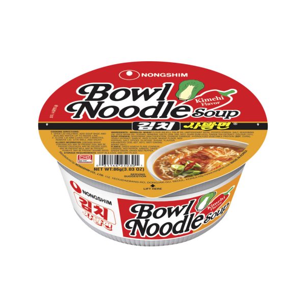 Nongshim Bowl Spicy Instant Noodles with Kimchi Soup 86g X 12 Cups