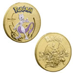 Pokemon Mewtwo Gold Coin Rare Collectors Gift